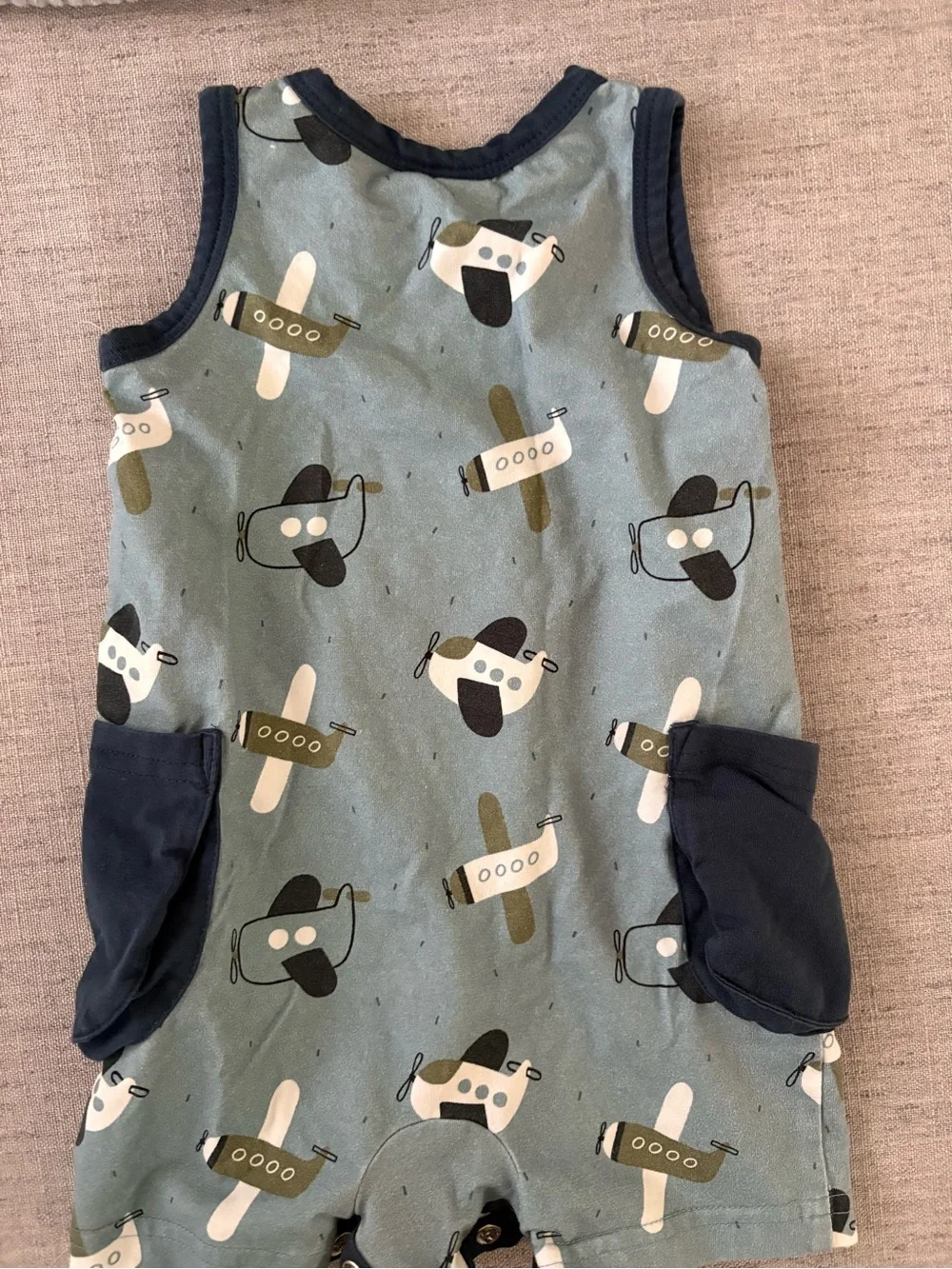 Cotton Plane Print Sleeveless Romper